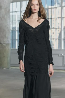 Fashion VESTIDO LARGO FRUNCES ZW COLLECTION Mujer Vestidos