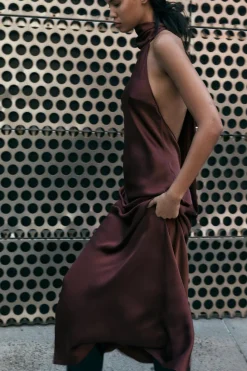 Discount VESTIDO LARGO HALTER Mujer Vestidos