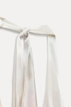 Sale VESTIDO LARGO HALTER SATINADO Mujer Vestidos