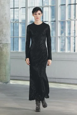 Fashion VESTIDO LARGO LENTEJUELAS Mujer Vestidos