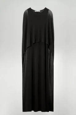 Fashion VESTIDO LARGO PUNTO CAPA Mujer Vestidos|Cárdigan / Jerséis