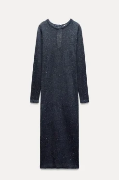 Clearance VESTIDO LARGO PUNTO LENTEJUELAS Mujer Vestidos|Cárdigan / Jerséis