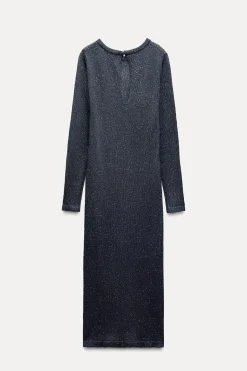 Clearance VESTIDO LARGO PUNTO LENTEJUELAS Mujer Vestidos|Cárdigan / Jerséis