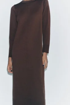 Best VESTIDO LARGO PUNTO LISO Mujer Vestidos|Cárdigan / Jerséis