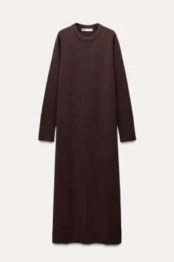 Best VESTIDO LARGO PUNTO LISO Mujer Vestidos|Cárdigan / Jerséis