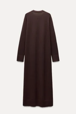 Best VESTIDO LARGO PUNTO LISO Mujer Vestidos|Cárdigan / Jerséis