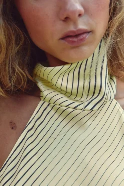 Discount VESTIDO LARGO SATINADO HALTER Mujer Vestidos