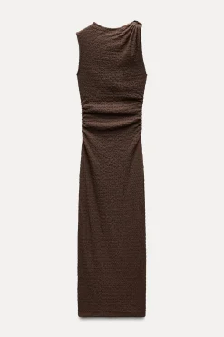 Online VESTIDO LARGO TEXTURA NUDO Mujer Vestidos