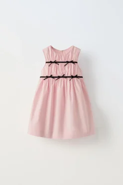 Niños ZARA 1½ - 6 Años·Vestidos / Petos|6 - 18 Meses·Vestidos / Monos<VESTIDO LAZOS CONTRASTE