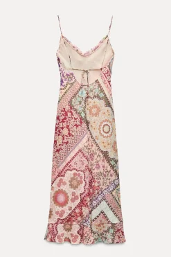 Best VESTIDO LENCERO ESTAMPADO PATCHWORK Mujer Vestidos