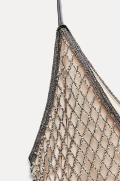 Outlet VESTIDO LENCERO MIDI PEDRERÍA Mujer Vestidos|Cárdigan / Jerséis