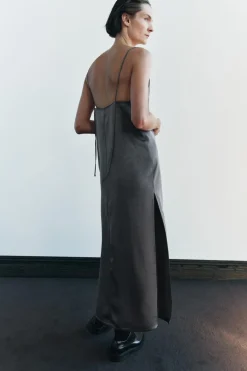 Fashion VESTIDO LENCERO SATINADO Mujer Vestidos