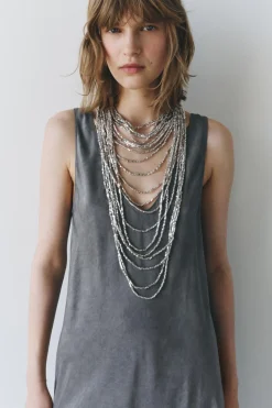 Sale VESTIDO LENCERO SEDA 100% ZW COLLECTION Mujer Vestidos