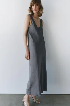 Sale VESTIDO LENCERO SEDA 100% ZW COLLECTION Mujer Vestidos