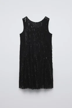 Niños ZARA 6 - 14 Años·Vestidos / Monos<VESTIDO LENTEJUELAS FLECOS