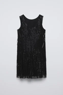 Niños ZARA 6 - 14 Años·Vestidos / Monos<VESTIDO LENTEJUELAS FLECOS