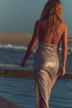 Outlet VESTIDO LENTEJUELAS FRUNCES Mujer Vestidos