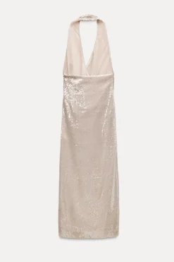 Outlet VESTIDO LENTEJUELAS FRUNCES Mujer Vestidos