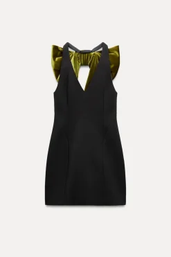 Outlet VESTIDO MAXI LAZO TERCIOPELO Mujer Vestidos