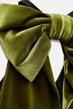 Outlet VESTIDO MAXI LAZO TERCIOPELO Mujer Vestidos