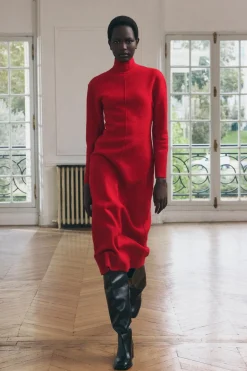 Fashion VESTIDO MIDI 100% LANA Mujer Vestidos|Cárdigan / Jerséis