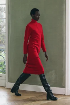 Fashion VESTIDO MIDI 100% LANA Mujer Vestidos|Cárdigan / Jerséis