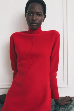 Fashion VESTIDO MIDI 100% LANA Mujer Vestidos|Cárdigan / Jerséis