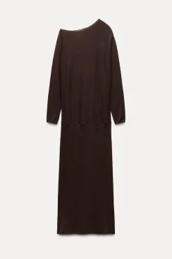 Fashion VESTIDO MIDI 100% LANA Mujer Vestidos|Cárdigan / Jerséis