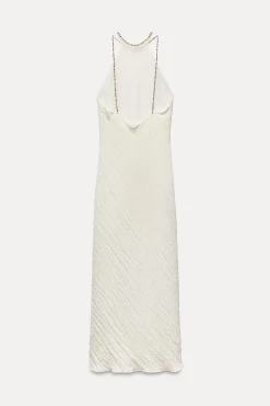 Clearance VESTIDO MIDI ABALORIOS EFECTO ARRUGADO Mujer Vestidos