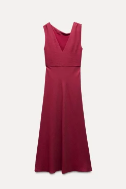 Fashion VESTIDO MIDI APLIQUE DORADO Mujer Vestidos