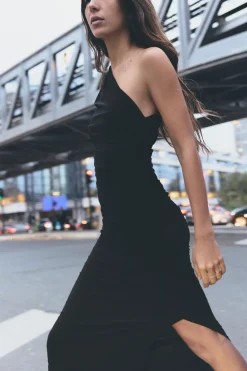 Best VESTIDO MIDI ASIMÉTRICO Mujer Vestidos