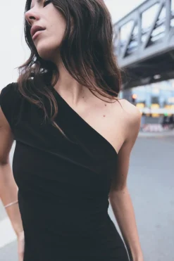 Best VESTIDO MIDI ASIMÉTRICO Mujer Vestidos