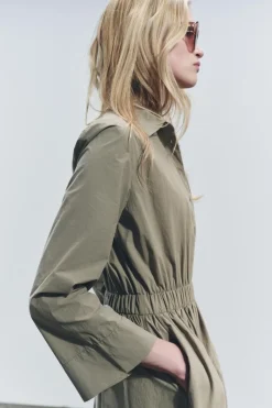 New VESTIDO MIDI CAMISERO ZW COLLECTION Mujer Vestidos