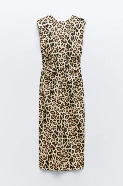 Clearance VESTIDO MIDI CINTURA DRAPEADA Mujer Vestidos