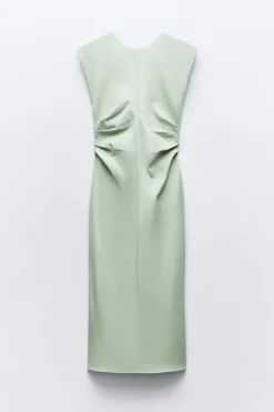 Clearance VESTIDO MIDI CINTURA DRAPEADA Mujer Vestidos