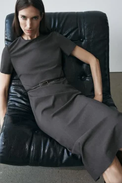 Fashion VESTIDO MIDI CINTURÓN ZW COLLECTION Mujer Vestidos