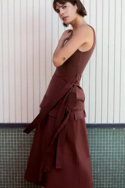 Online VESTIDO MIDI COMBINADO Mujer Vestidos