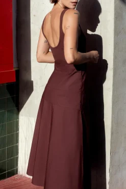 Online VESTIDO MIDI COMBINADO Mujer Vestidos