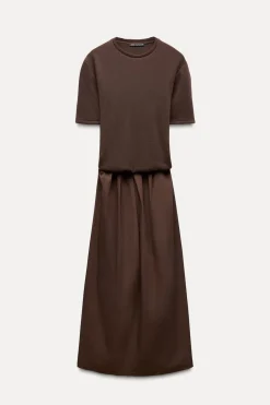 Fashion VESTIDO MIDI COMBINADO Mujer Vestidos