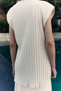 Discount VESTIDO MIDI COMBINADO PLISADO Mujer Vestidos