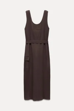 Clearance VESTIDO MIDI COMBINADO RIB Mujer Vestidos