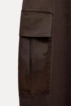 Clearance VESTIDO MIDI COMBINADO RIB Mujer Vestidos