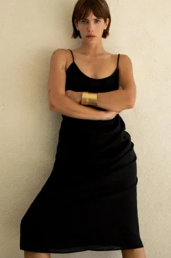 Sale VESTIDO MIDI CON LINO ZW COLLECTION Mujer Vestidos