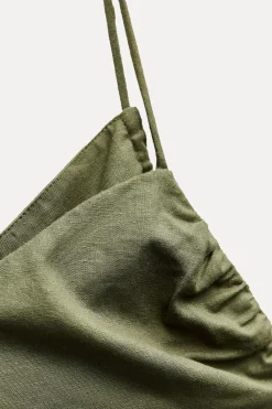 Outlet VESTIDO MIDI CORSETERO CON LINO Mujer Vestidos