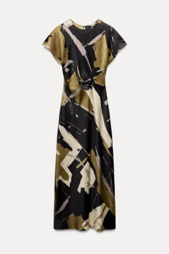 Hot VESTIDO MIDI CREPE ESTAMPADO Mujer Vestidos