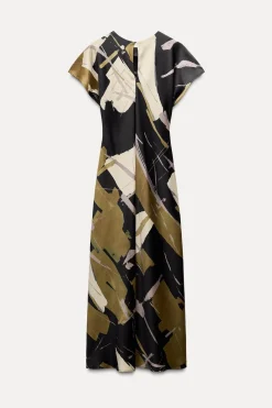 Hot VESTIDO MIDI CREPE ESTAMPADO Mujer Vestidos