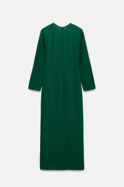 Online VESTIDO MIDI CREPE HEBILLA Mujer Vestidos