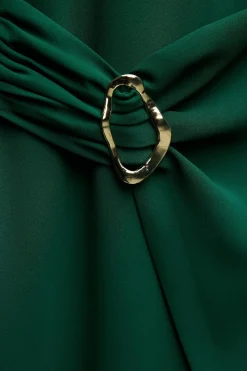 Online VESTIDO MIDI CREPE HEBILLA Mujer Vestidos