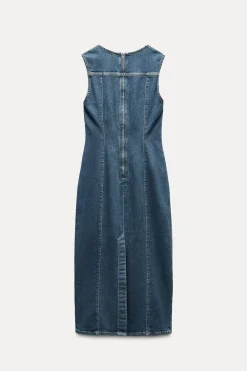 Sale VESTIDO MIDI DENIM TRF Mujer Vestidos