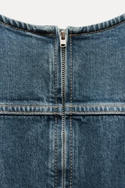 Sale VESTIDO MIDI DENIM TRF Mujer Vestidos